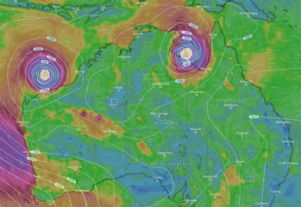 Bouře u Islandu a divoká Austrálie