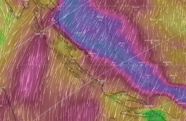 Bouřlivý vítr na Jadranu
