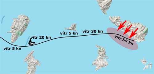 Tinos a 50 uzlů bájného větru
