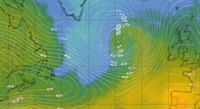 Teplota ve výšce 1500 metrů. Před frontou 11°C, za frontou -3°C